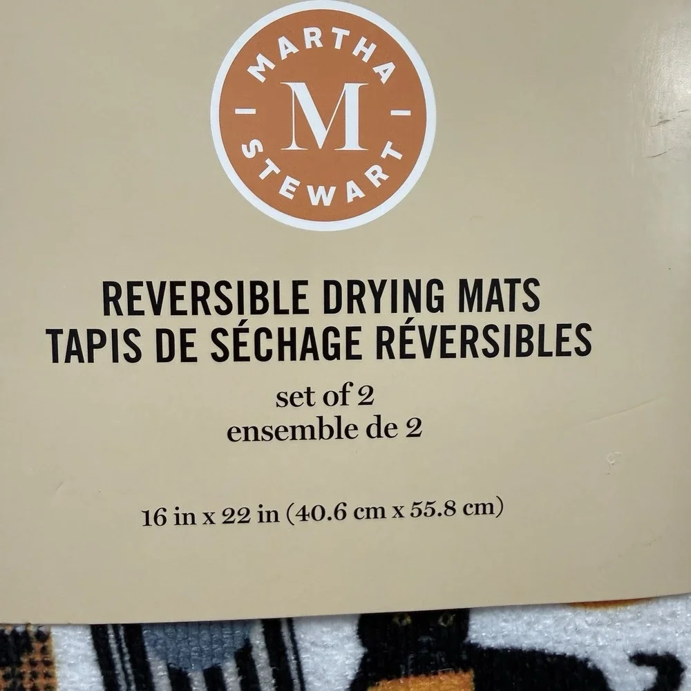 New Martha Stewart Kitchen Dish Drying Mat 2 Pk Halloween 16